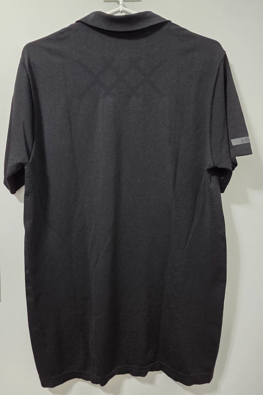 Rhone Polo Shirt Mens Medium Black Performance Stretch Short Sleeve Golf - Picture 2 of 8
